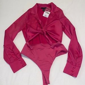 Brand New Neon pink tie bodysuit